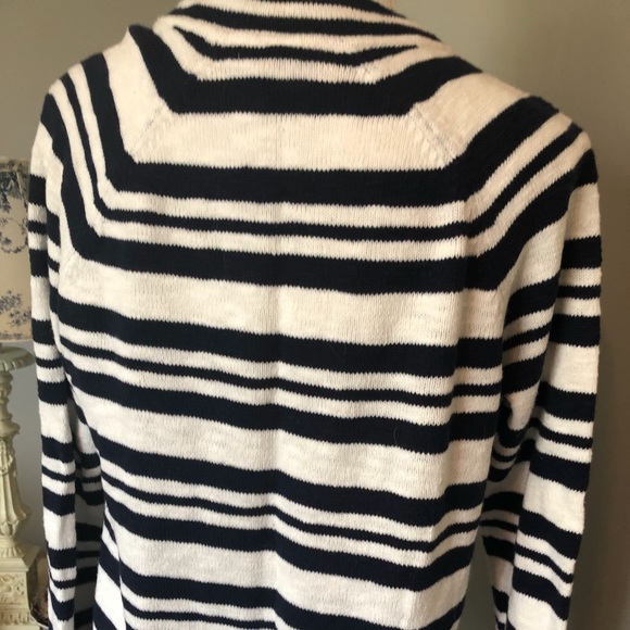 GAP navy and white striped, v-neck sweater - Picture 10 of 13